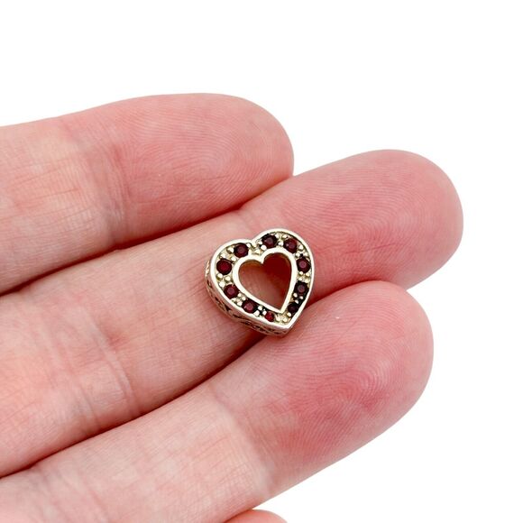 Vintage Sterling Silver 925 Crystal Heart Pendant - Picture 1 of 7